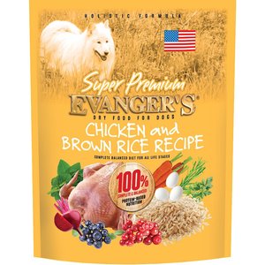 Evanger's Super Premium Chicken with Brown Rice Recipe Dry Dog Food, 4.4-lb bag