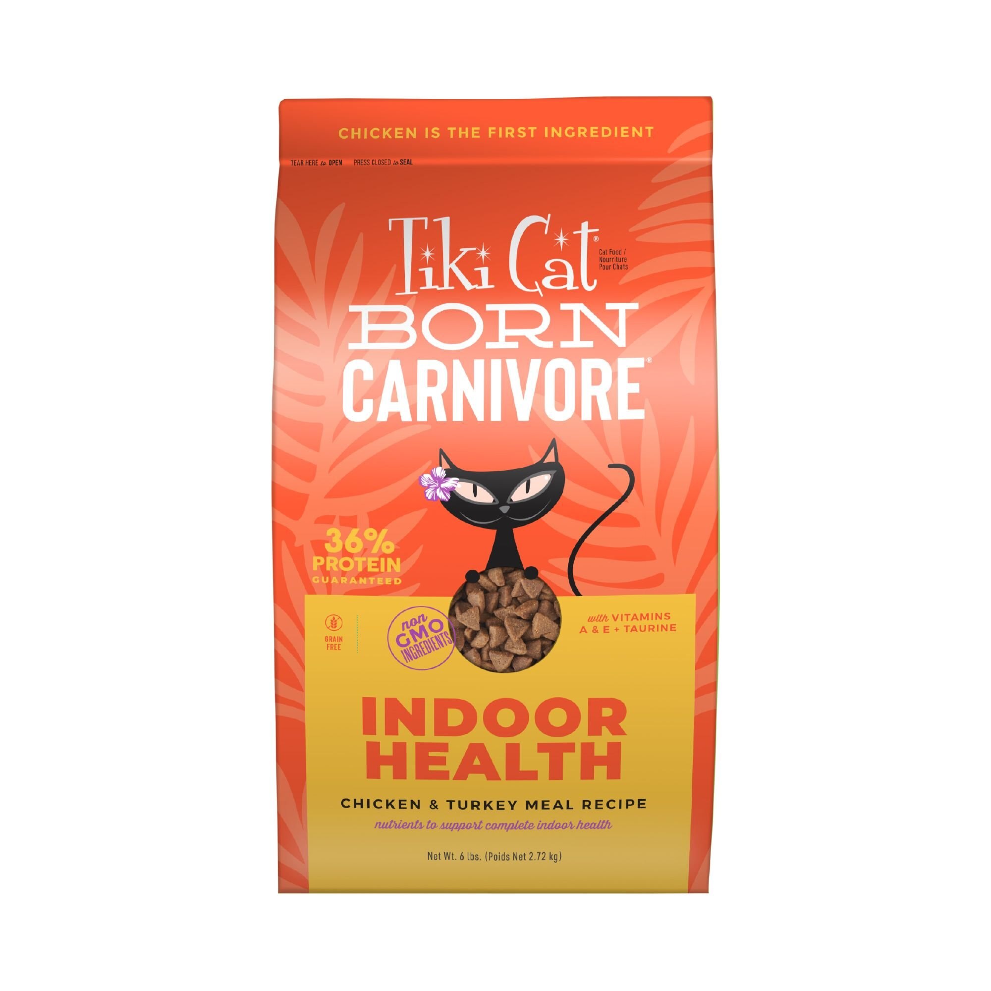 TIKI CAT Born Carnivore Indoor Health Chicken & Turkey Meal Dry Cat