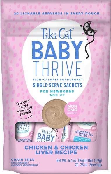 Tiki Cat Baby Thrive Grain-Free Chicken & Chicken Liver Recipe Wet Cat Food, 20 count, case of 8 slide 1 of 9