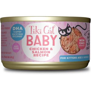 Tiki Cat Baby Grain-Free Chicken & Salmon Recipe Wet Cat Food, 2.4-oz can, case of 12