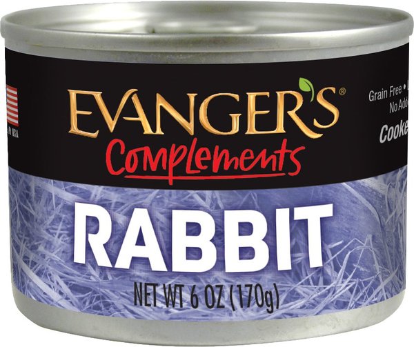 Evanger's Grain-Free Rabbit Canned Dog & Cat Food, 6-oz, case of 24 slide 1 of 5