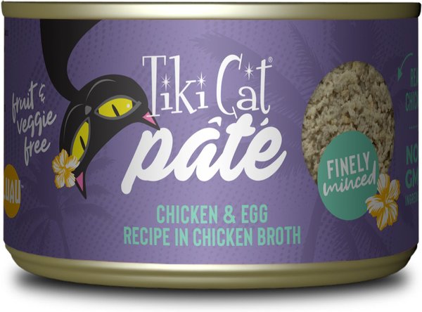 Tiki Cat Luau Chicken with Egg Pate Wet Cat Food, 5.5-oz can, case of 8 slide 1 of 8