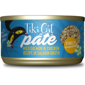 Tiki Cat Luau Wild Salmon & Chicken Pate Wet Cat Food, 2.8-oz can, case of 12