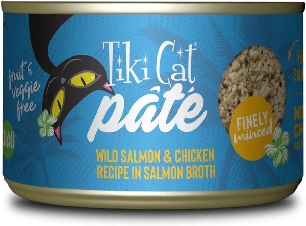 Tiki Cat Luau Wild Salmon & Chicken Pate Wet Cat Food, 5.5-oz can, case of 8 slide 1 of 8