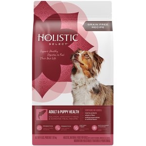 Holistic Select Adult & Puppy Grain-Free Salmon, Anchovy & Sardine Meal Recipe Dry Dog Food, 4-lb bag