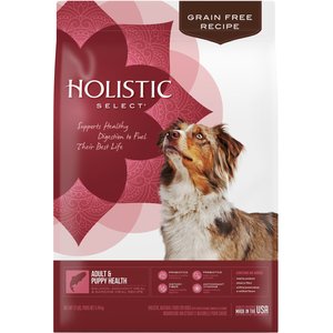 Holistic Select Adult & Puppy Grain-Free Salmon, Anchovy & Sardine Meal Recipe Dry Dog Food, 12-lb bag