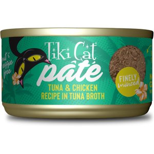 Tiki Cat Luau Ahi Tuna & Chicken Pate Wet Cat Food, 2.8-oz can, case of 12