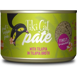Tiki Cat Luau Tilapia Pate Wet Cat Food, 5.5-oz can, case of 8
