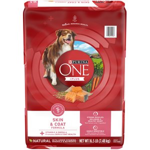 Purina ONE +Plus Skin & Coat Formula Dry Dog Food, 16.5-lb bag