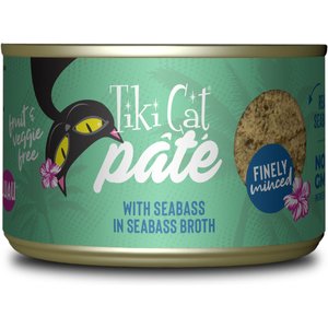 Tiki Cat Luau Seabass Pate Wet Cat Food, 5.5-oz can, case of 8