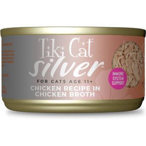Tiki Cat Silver Chicken Recipe in Chicken Broth Senior Wet Cat Food, 2.4-oz can, case of 6