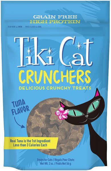 Tiki Cat Crunchers Tuna Flavor Cat Treats, 2-oz pouch, pack of 6 slide 1 of 9