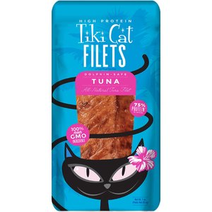 Tiki Cat Tuna Filet Grain-Free Cat Treats, 1-oz bag, pack of 12
