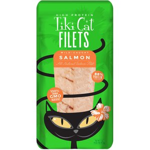 Tiki Cat Salmon Filet Grain-Free Cat Treats, 1-oz bag, pack of 12