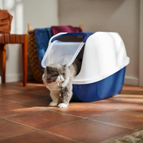 HANAMYA Extra Large Polypropylene Plastic Cat Litter Box with Scoop in White