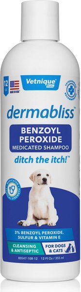 Vetnique Labs Dermabliss Fragrance-Free Benzoyl Peroxide Dog & Cat Shampoo, 16-oz bottle slide 1 of 5