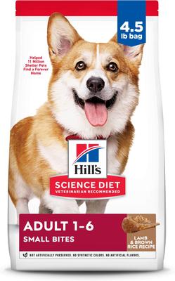 Show full view: Hill's Science Diet Adult Small Bites Lamb Meal & Brown Rice Recipe Dry Dog Food, 4.5-lb bag slide 6 of 14