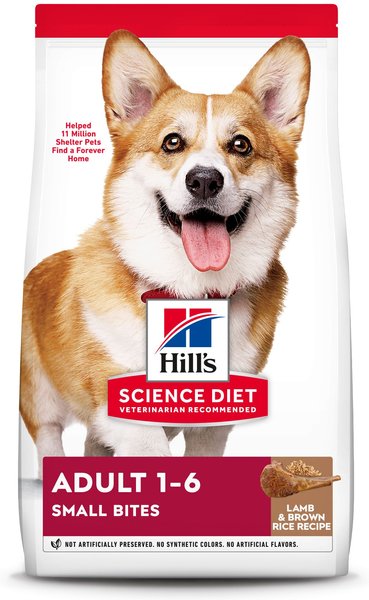 Hill's Science Diet Adult Small Bites Lamb Meal & Brown Rice Recipe Dry Dog Food, 15.5-lb bag slide 1 of 10