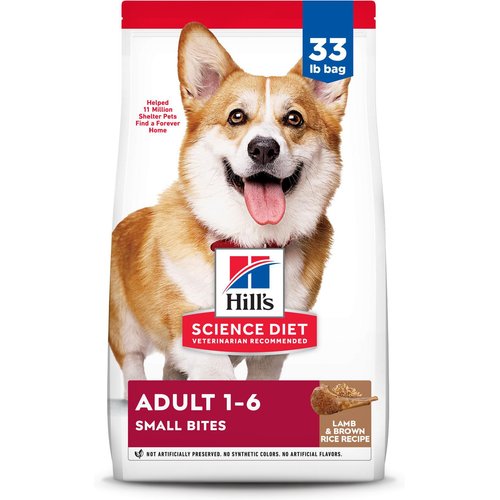 Hill's Science Diet Adult Small Bites Lamb Meal & Brown Rice Recipe Dry Dog Food Product background