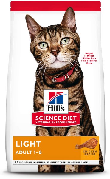 Hill's Science Diet Adult Light Chicken Recipe Dry Cat Food, 7-lb bag slide 1 of 10