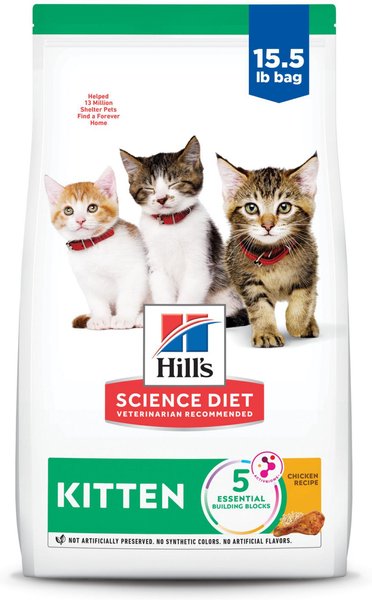 Hill's Science Diet Kitten Chicken Recipe Dry Cat Food, 15.5-lb bag slide 1 of 10