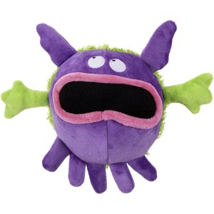 GoDog PlayClean Germs Soft Plush Squeaky Dog Toy, Purple, Small