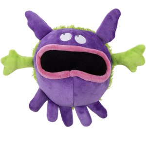 goDog PlayClean Germs Soft Plush Squeaky Dog Toy, Purple, Large