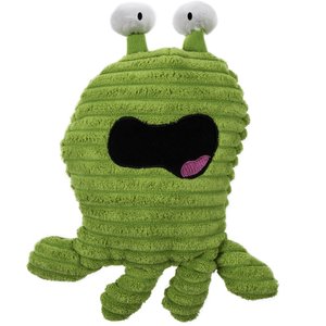 GoDog PlayClean Germs Soft Plush Squeaky Dog Toy, Green, Small