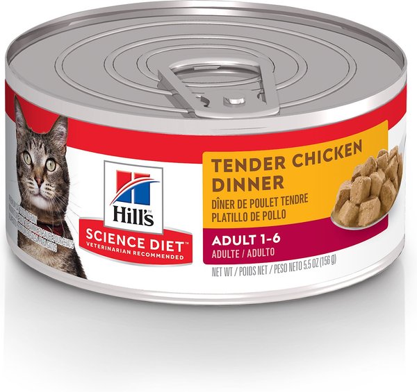 Hill's Science Diet Adult Tender Chicken Dinner Canned Cat Food, 5.5-oz, case of 24 slide 1 of 10