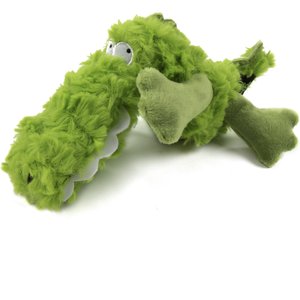 goDog PlayClean Gator Soft Plush Squeaky Dog Toy, Small