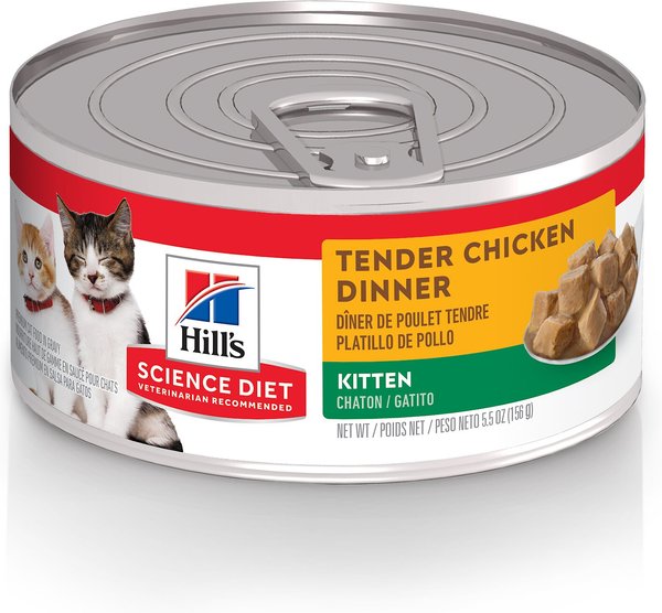 Hill's Science Diet Kitten Tender Chicken Dinner Canned Cat Food, 5.5-oz, case of 24 slide 1 of 10