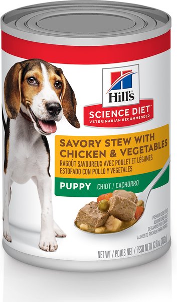 Hill's Science Diet Puppy Savory Stew with Chicken & Vegetables Canned Dog Food, 12.8-oz, case of 12 slide 1 of 10