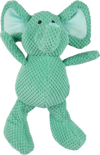 goDog Checkers Elephant Plush Squeaky Dog Toy, Green slide 1 of 1