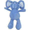 GoDog Checkers Elephant Plush Squeaky Dog Toy, Blue