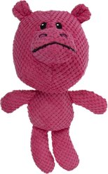 GoDog Checkers Hippo Squeaker Plush Dog Toy