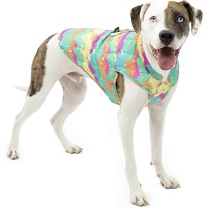 Kurgo Loft Reversible Insulated Dog Quilted Coat, Watercolor Stripe, X-Small
