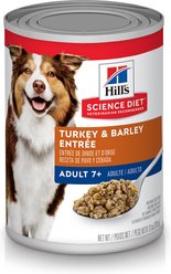 Hill's Science Diet Adult 7+ Turkey & Barley Entree Canned Dog Food, 13-oz, case of 12
