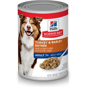 Hill's Science Diet Adult 7+ Turkey & Barley Entree Canned Dog Food, 13-oz, case of 12