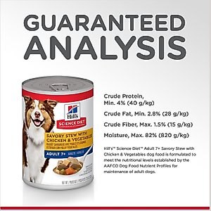 Hill's Science Diet Adult 7+ Savory Stew with Chicken & Vegetables Canned Dog Food, 12.8-oz, case of 12