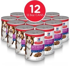 Hill's Science Diet Adult 7+ Savory Stew with Beef & Vegetables Canned Dog Food, 12.8-oz, case of 12 slide 2 of 9