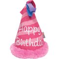 fouFIT Birthday Hat Crinkle Plush Dog Toys, Pink