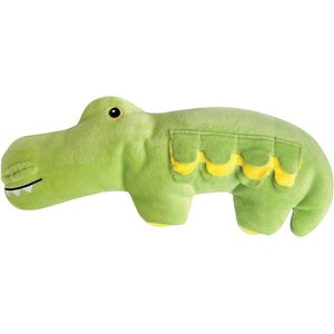 fouFIT Hide 'n Seek Plush Crocodile Dog Toys, Green