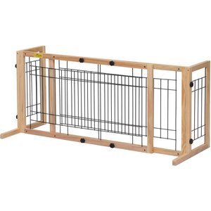 Coziwow Adjustable Width Freestanding Dog Gate, Wood
