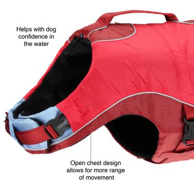 Show full view: Kurgo Surf-n-Turf Dog Life Jacket, Red, Medium slide 3 of 10