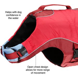 Kurgo Surf-n-Turf Dog Life Jacket, Red, Large