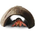 SunGrow Hermit Crab & African Dwarf Frog Habitat Accessory & Terrarium Decor Coconut Shell Hideout