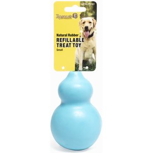 Roscoe's Pet Products Natural Rubber Refillable Dog Treat Toy, Blue, Small