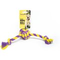 Roscoe's Pet Products Braided Rope Ball with Two Knots Dog Toy, Multi-Color
