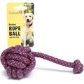 Roscoe's Pet Products Braided Rope Ball with One Knots Dog Toy, Multi-Color