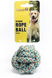 Roscoe's Pet Products Braided Rope Ball Dog Toy, Multi-Color, Small